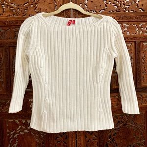 525 White Sweater 3/4 sleeve, women’s Sz Small